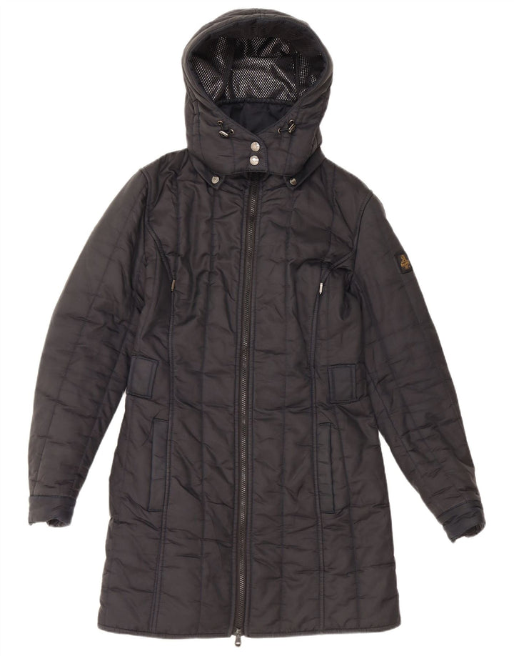 REFRIGIWEAR Abrigo acolchado con capucha para mujer UK 40 Mediano Azul marino Poliamida