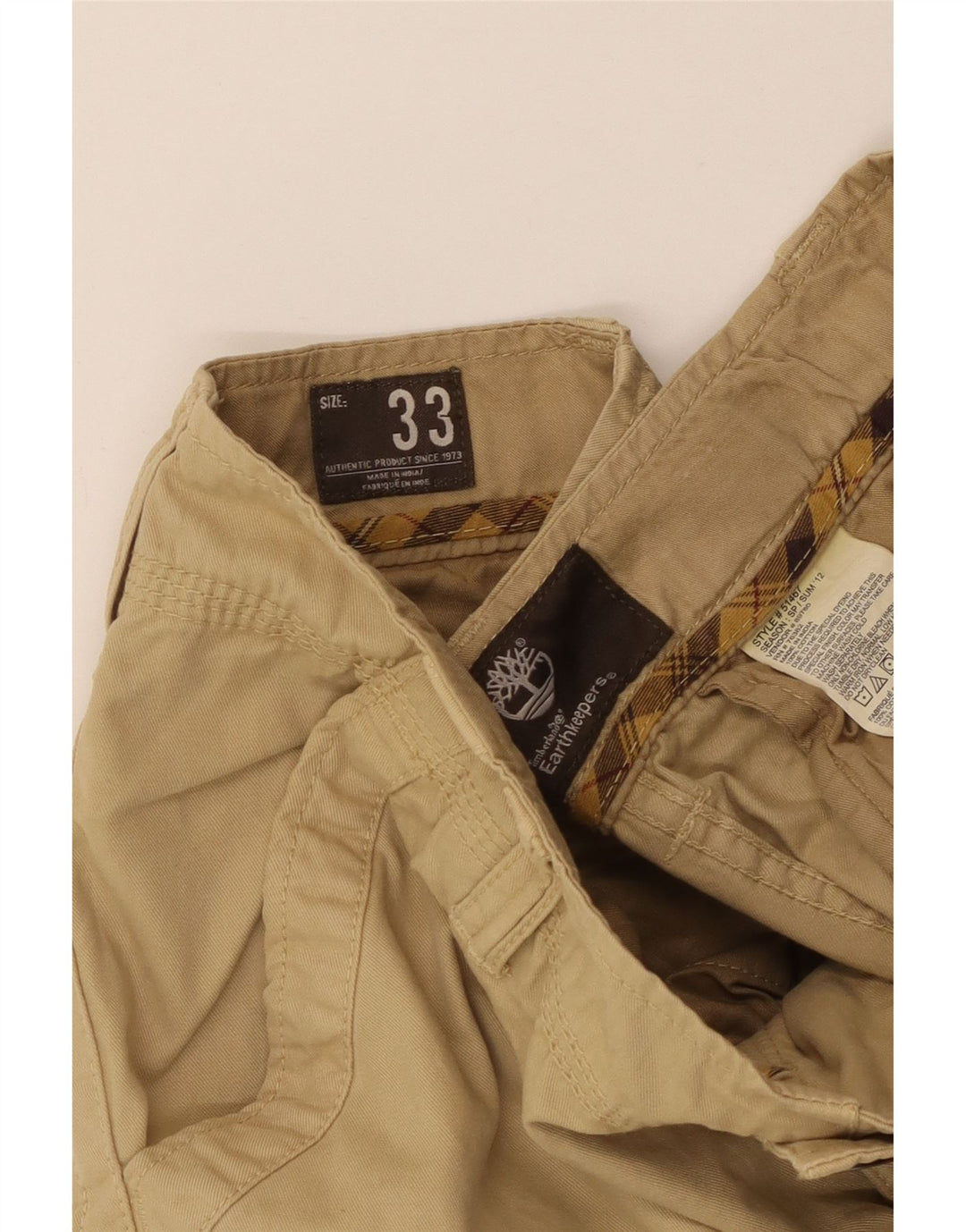 Timberland Shorts Cargo Hombre W33 Algodón Beige Medio