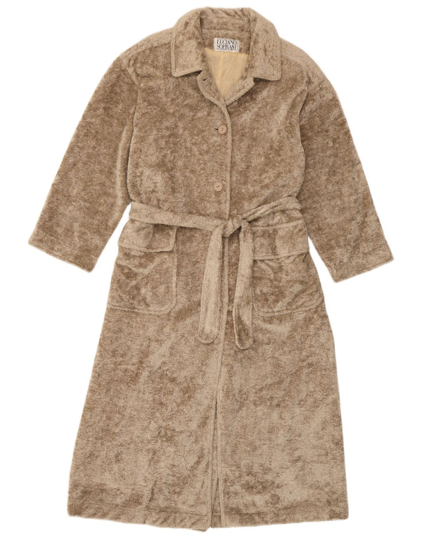 Luciano Soprani Abrigo de piel sintética para mujer UK 12 Medium Beige