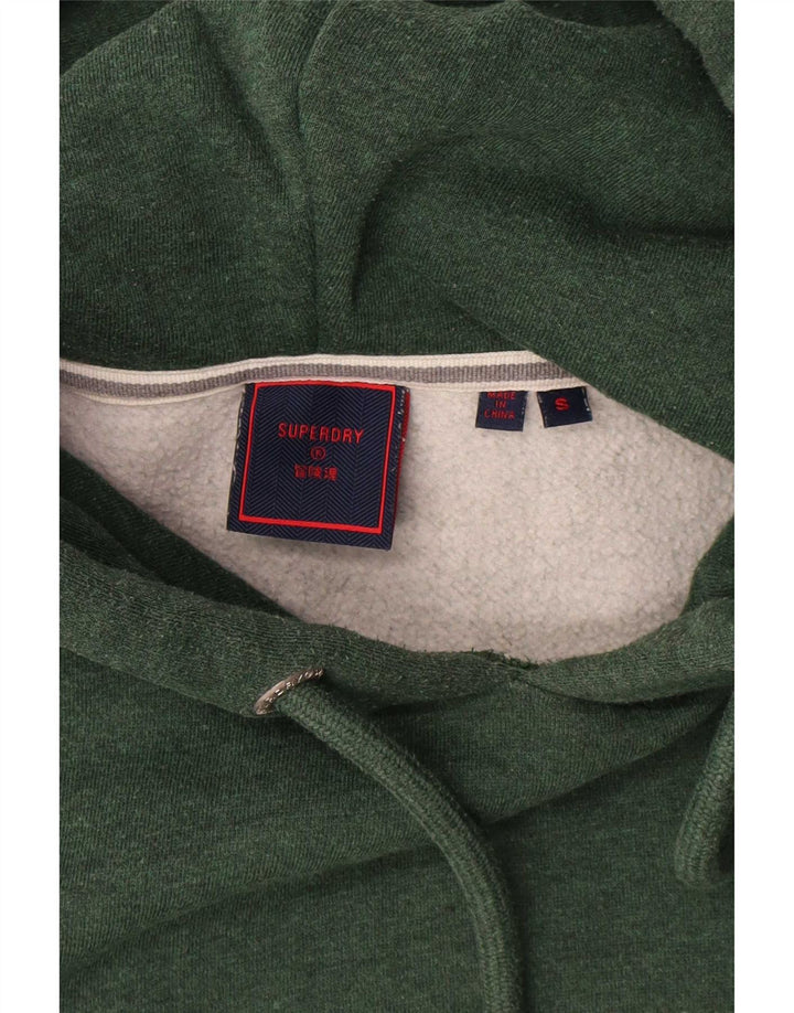 Superdry Hombre Sudadera Con Capucha Jumper Small Verde Algodón