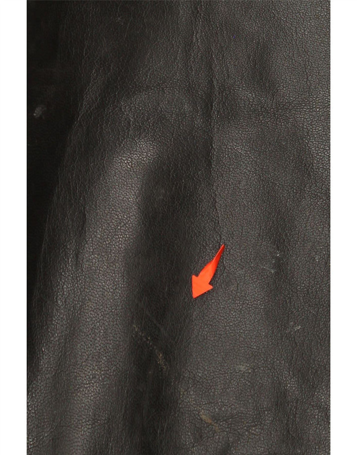 VINTAGE Pantalón recto de cuero para hombre W31 L30 Negro