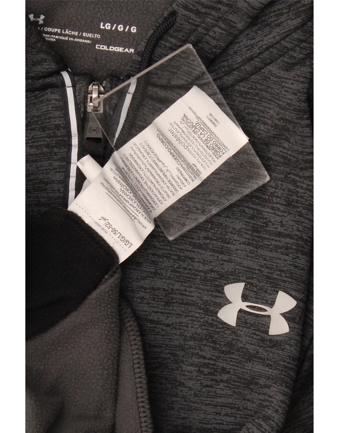 Under Armour Cold Gear Zip Sudadera con capucha para hombre, talla grande, color gris