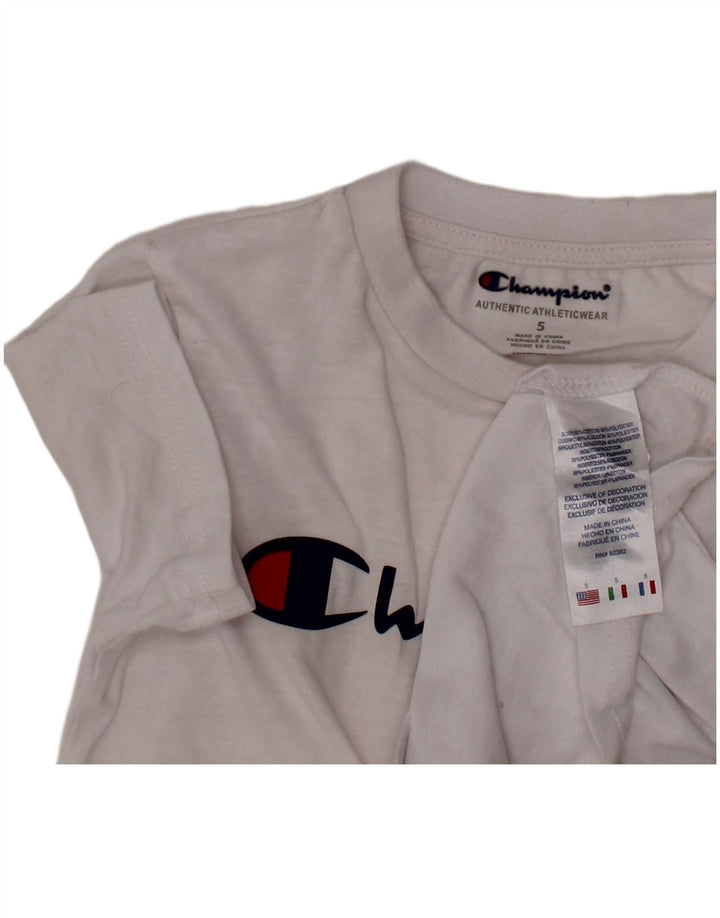 CHAMPION Camiseta gráfica para niño 4-5 años Algodón blanco
