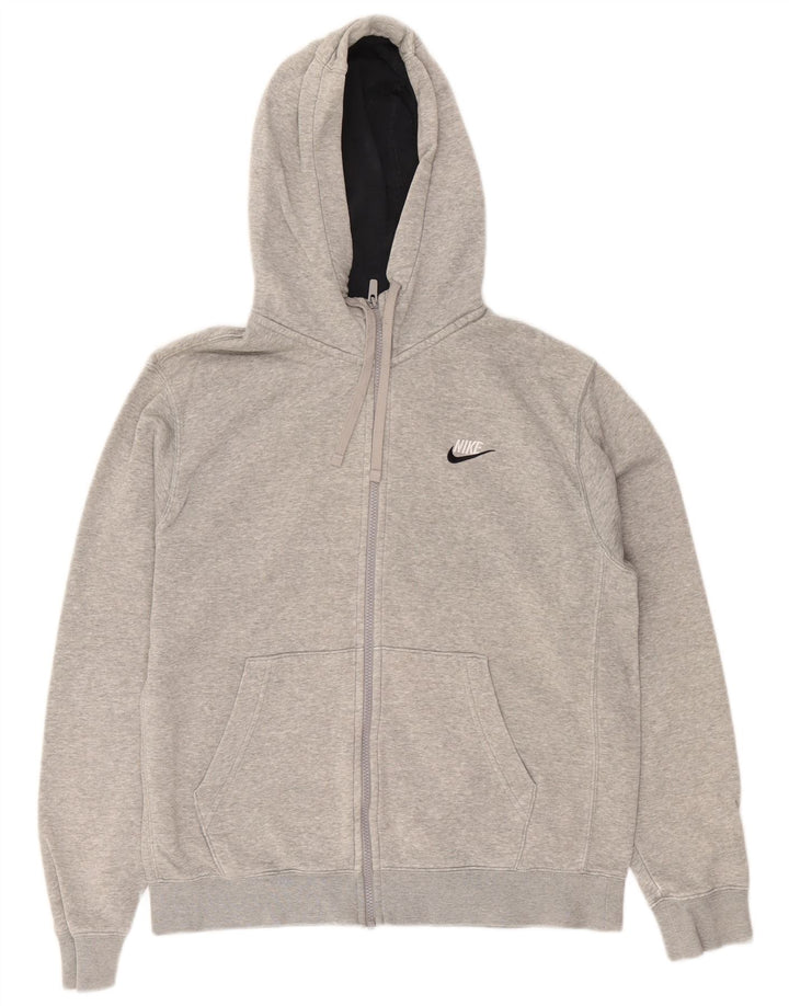 Nike - Sudadera con capucha y cremallera para hombre, algodón moteado en gris medio