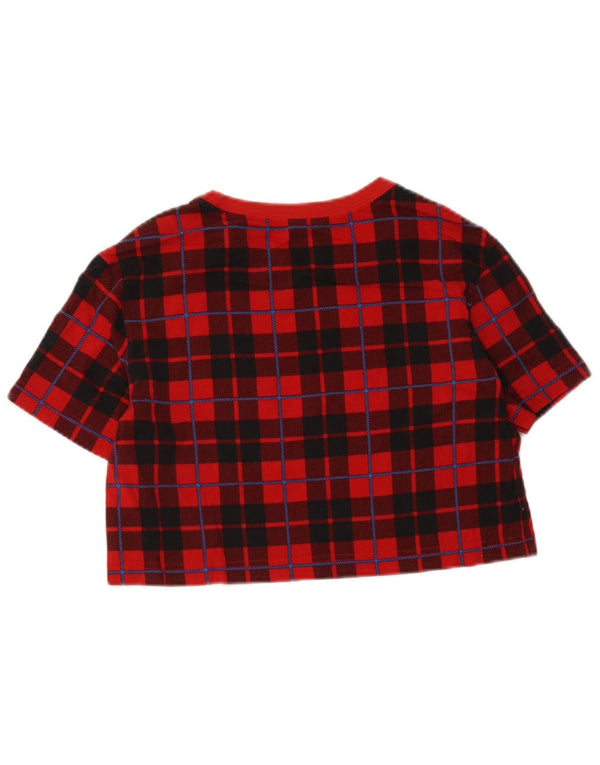 Nike Camiseta corta para mujer UK 6 XS Red Check Cotton