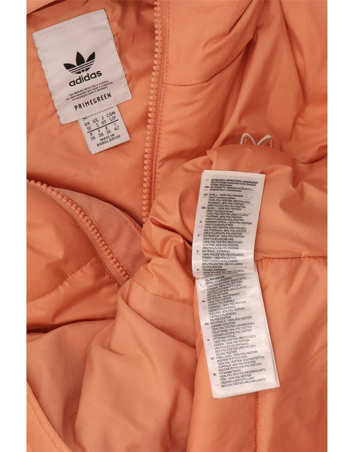 Chaqueta acolchada con capucha Adidas para mujer UK 10 Small Pink Poliéster
