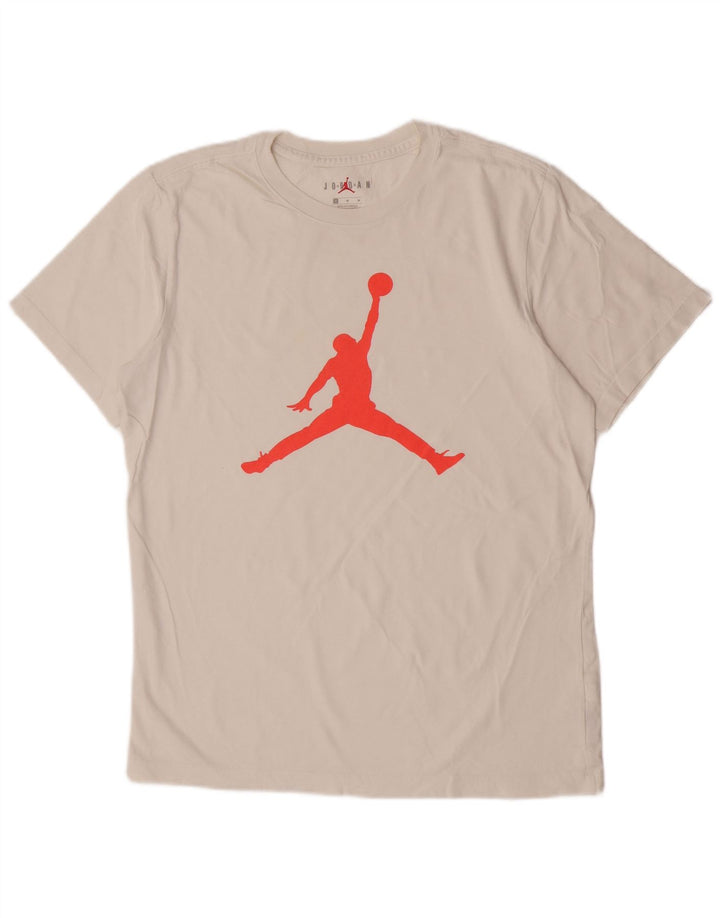 Jordan - Camiseta gráfica para hombre, parte superior de algodón blanco mediano