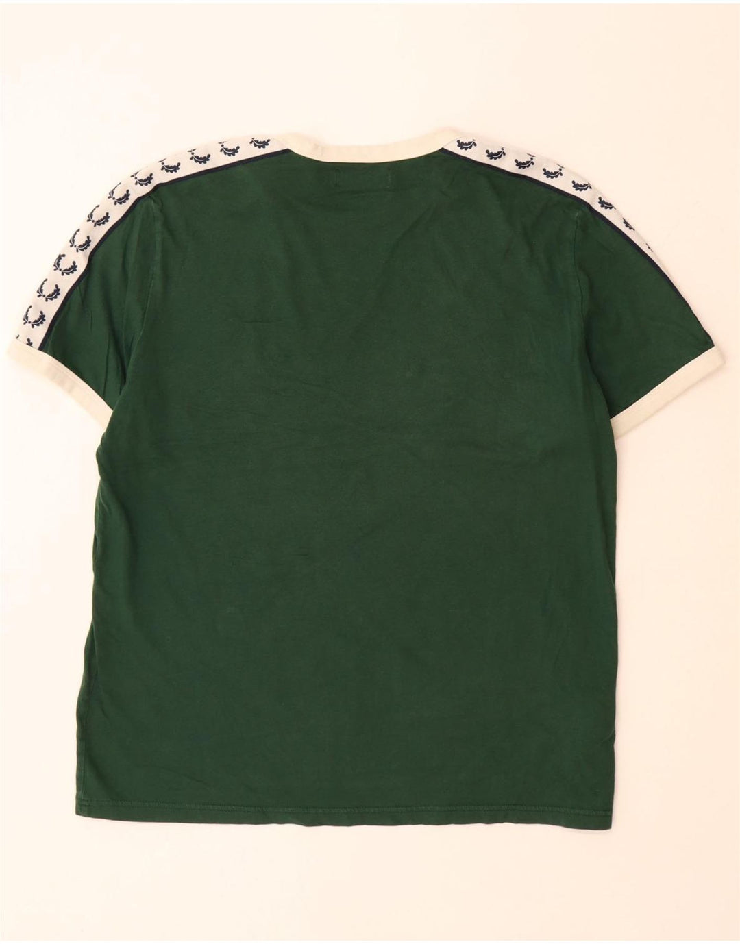 FRED PERRY Camiseta estampada para hombre Top grande de algodón con bloques de color verde