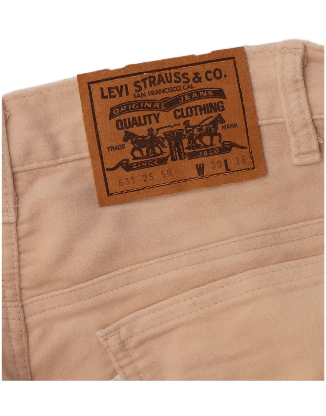 LEVI'S Pantalones informales ajustados para mujer W30 L36 Algodón beige