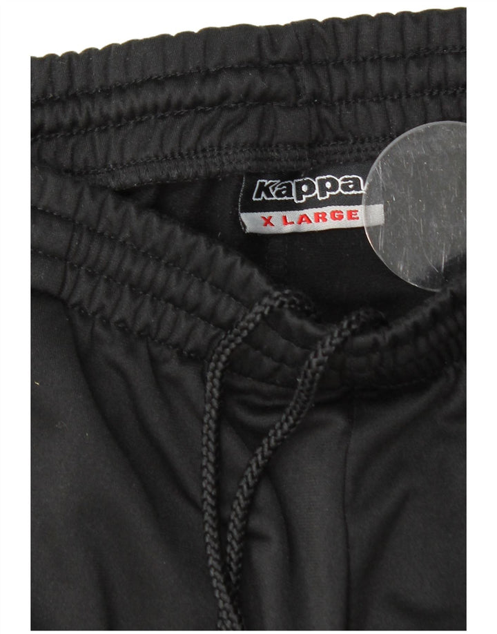 KAPPA Hombre Pantalones De Chándal Gráfico Joggers XL Poliéster Negro
