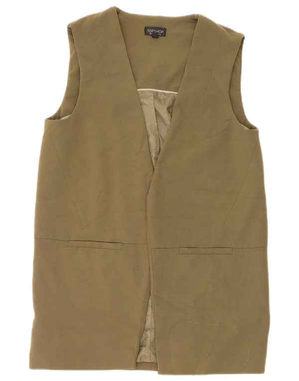 Topshop Chaleco largo para mujer UK 42 Medium Khaki