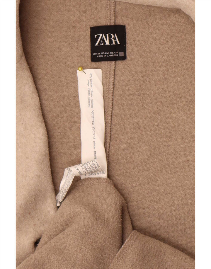 Zara Mujer Abrigo UK 42 Poliéster Beige Medio