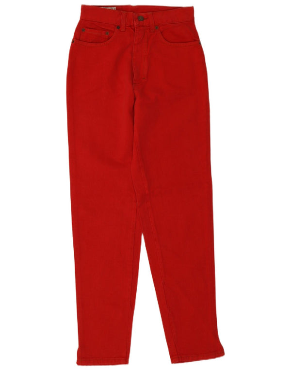 Casucci Pantalones casuales de cintura alta para mujer IT 42 Medium W24 L29 Algodón rojo