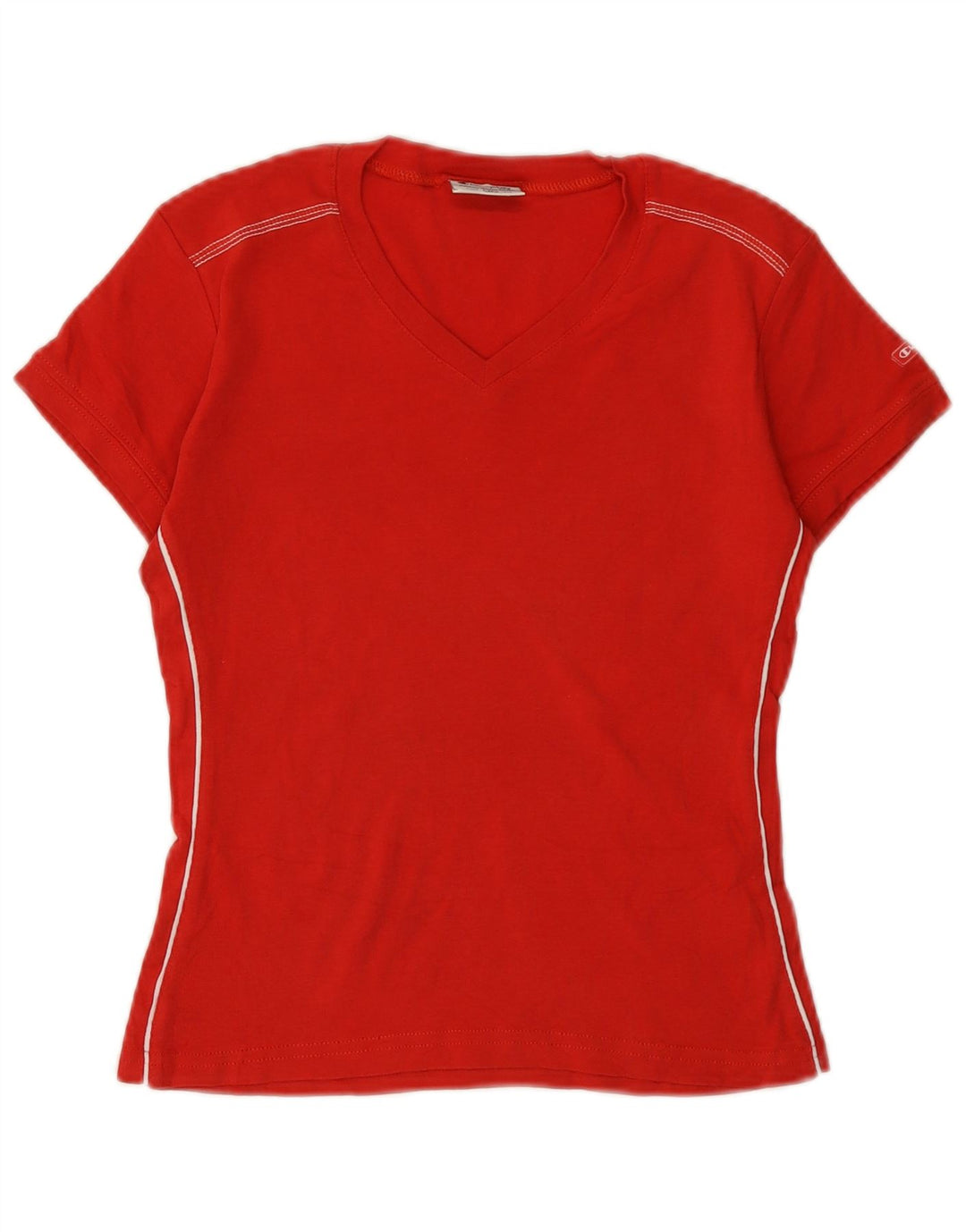 CHAMPION Camiseta corta para mujer UK 12 Medium Red Cotton