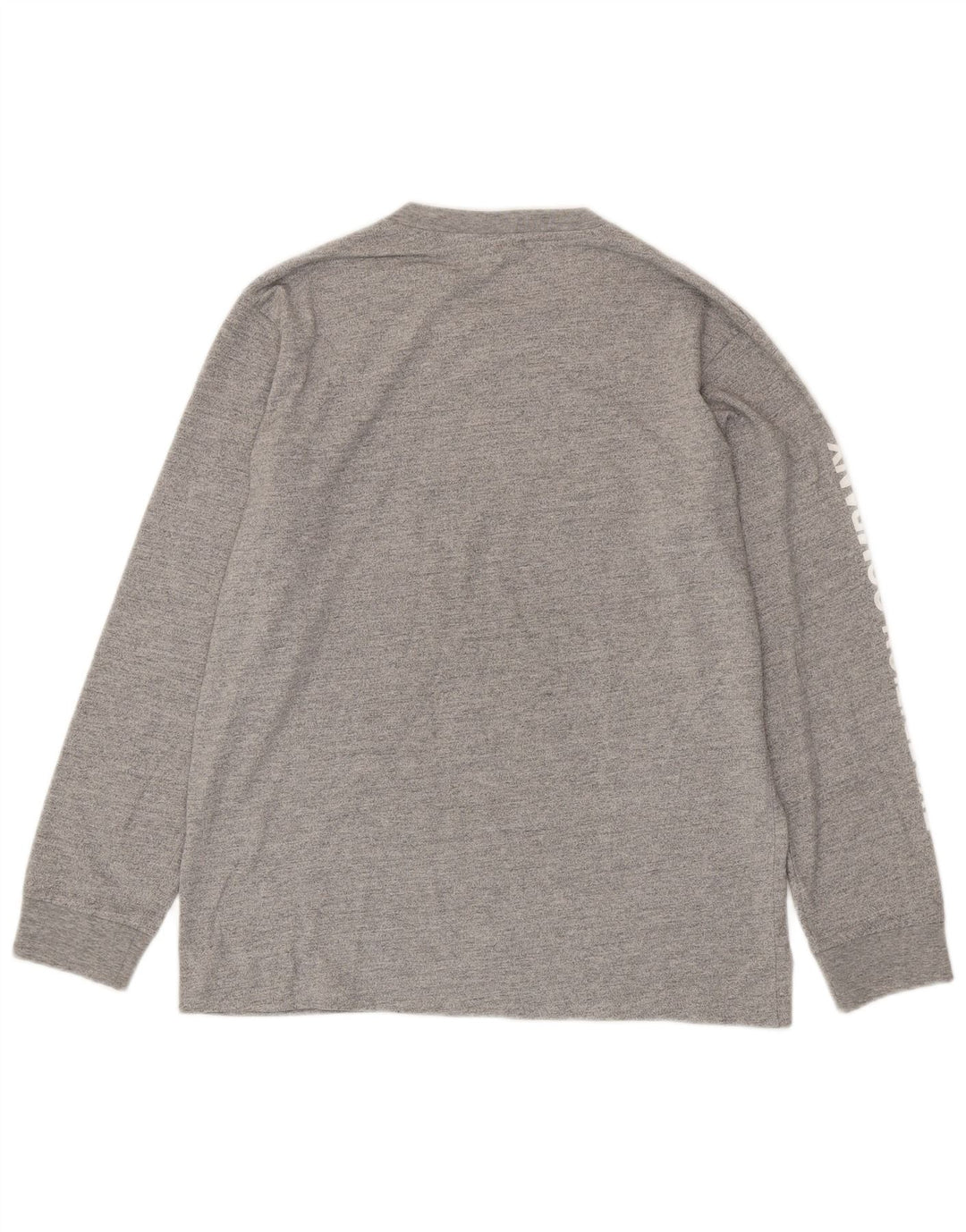 SUPERDRY Hombre Top gráfico de manga larga de algodón moteado gris medio