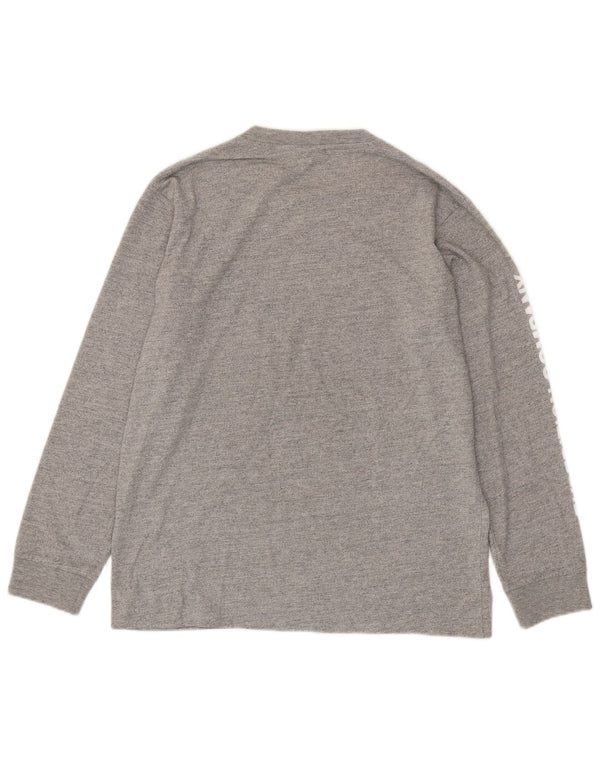 SUPERDRY Hombre Top gráfico de manga larga de algodón moteado gris medio