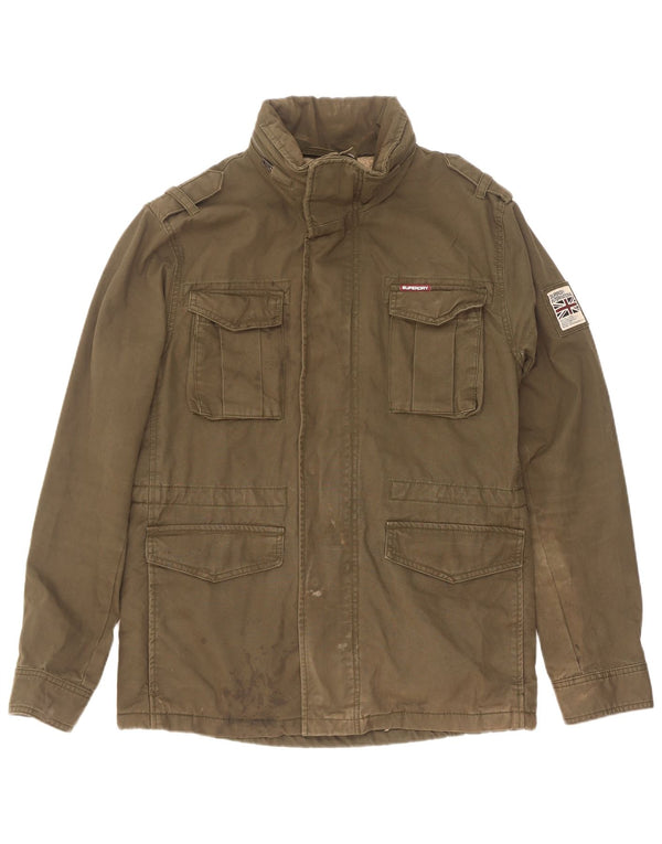 Superdry Chaqueta militar Sherpa con capucha para hombre Reino Unido 40 Grande Algodón caqui