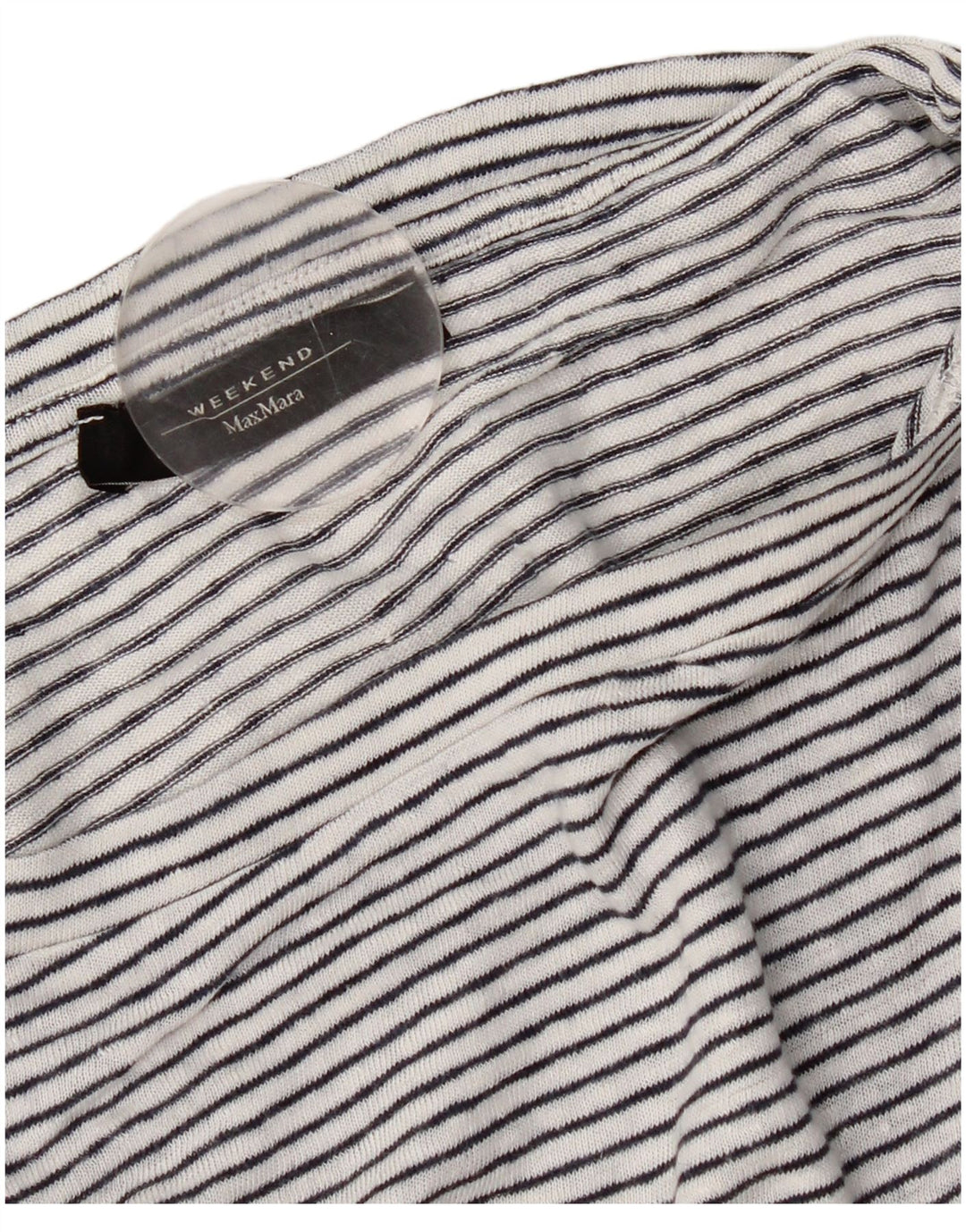 Max Mara Camiseta de fin de semana para mujer Top UK 44 Medium White Stripe Nautical