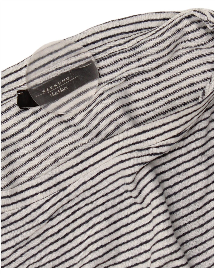 Max Mara Camiseta de fin de semana para mujer Top UK 44 Medium White Stripe Nautical