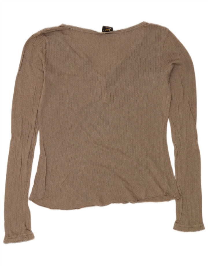 Lee Top de manga larga para mujer UK 44 Large Beige
