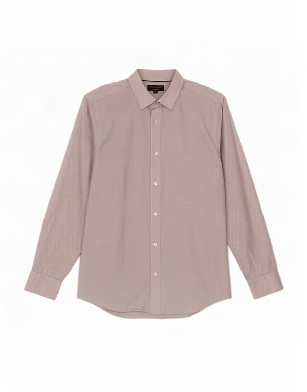Banana Republic Camisa ajustada para hombre de algodón a cuadros gris grande