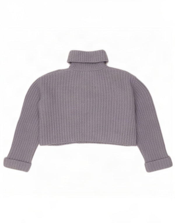 Zara Jersey Corto con Cuello Vuelto para Niñas 11-12 Años Azul Marino