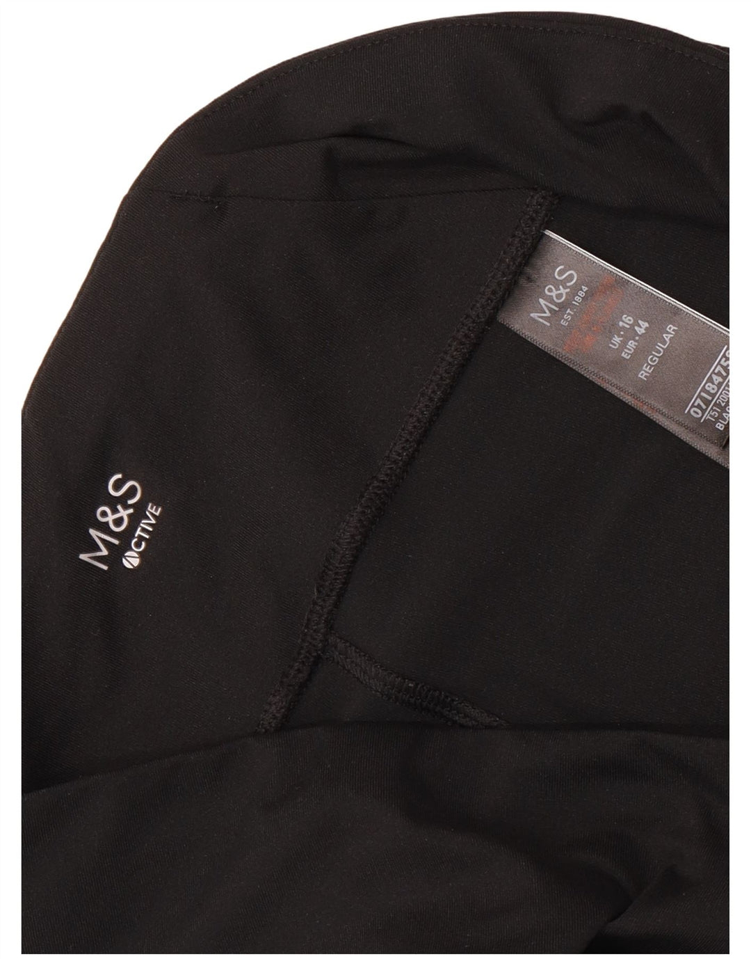 MARKS & SPENCER Pantalones cortos deportivos de ajuste regular para mujer UK 46 Grande Negro