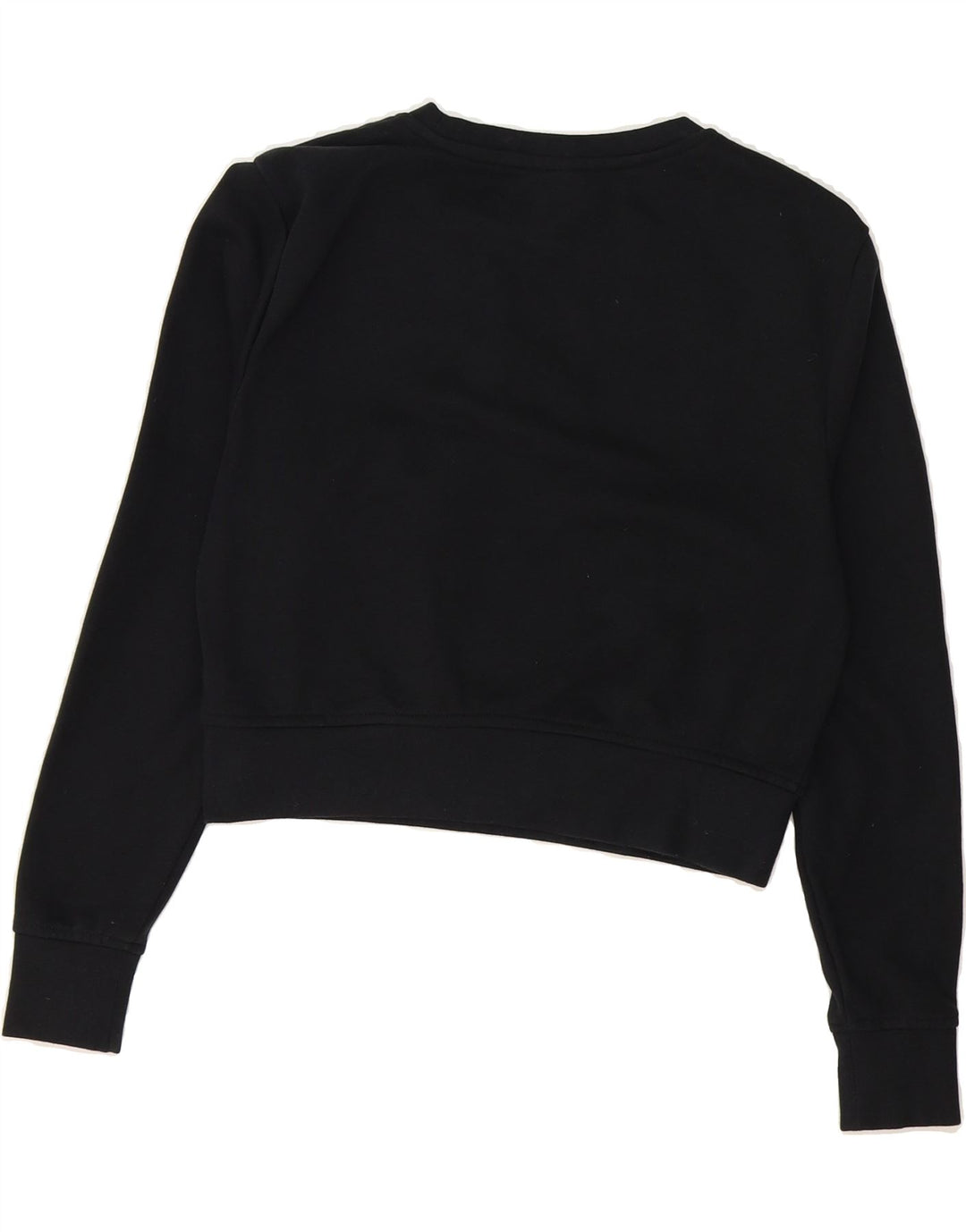 KAPPA Womens Crop Graphic Sweatshirt Jumper UK 10 Small Black Vintage Kappa and Second-Hand Kappa from Messina Hembry 
