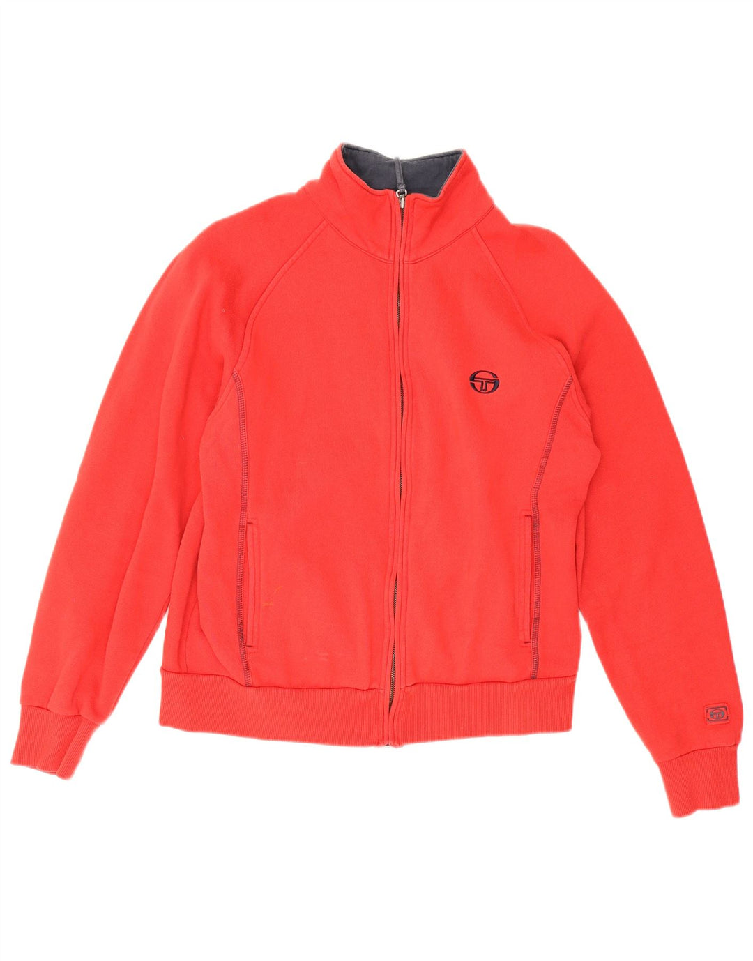 Sergio Tacchini Chaqueta superior de chándal para mujer Reino Unido 14 Algodón rojo mediano