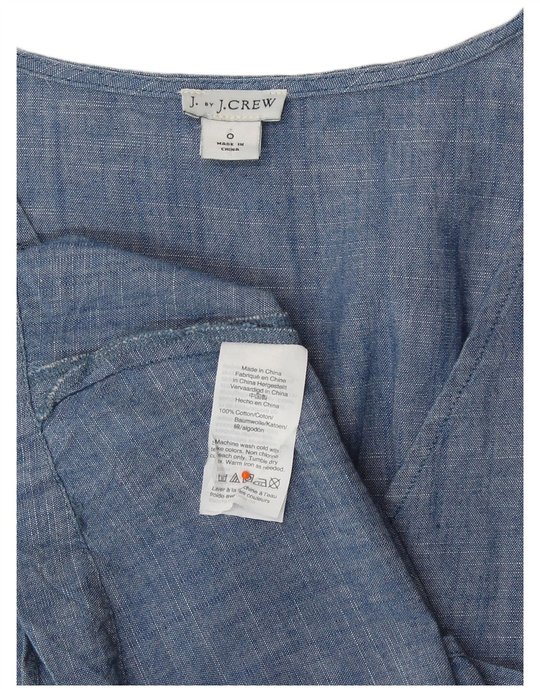 J. CREW Blusa para mujer Top US 0 XS Algodón azul