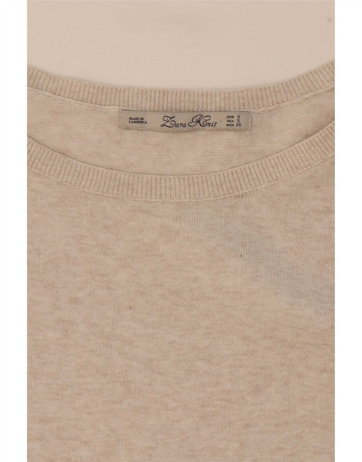Zara Mujer Blusa Extragrande Top UK 10 Small Beige