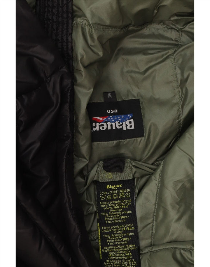 Blauer Chaqueta acolchada para hombre UK 38 Mediana Negro Poliéster