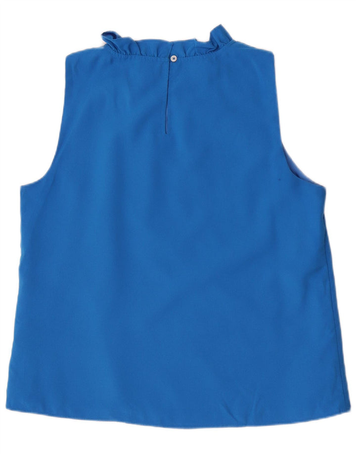 J. Crew Blusa sin mangas para mujer UK 44 Poliéster azul medio