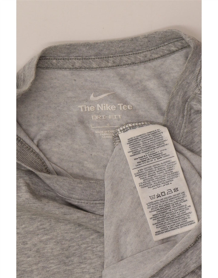 NIKE Camiseta Dri Fit para Hombre Top Grande de algodón Gris