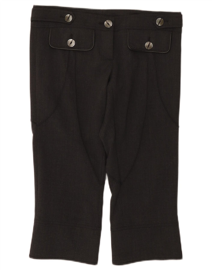 Patrizia Pepe Pantalón Capri Mujer IT 42 Medium W30 L19 Lana Gris