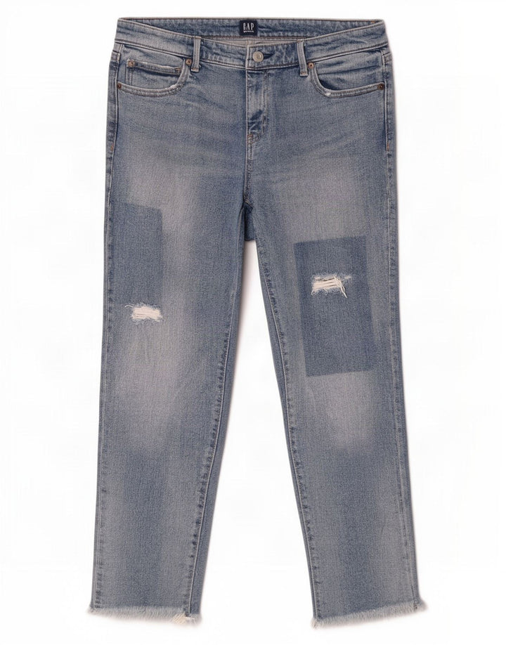 Vaqueros ajustados desgastados para mujer Gap W28 L26 Algodón azul