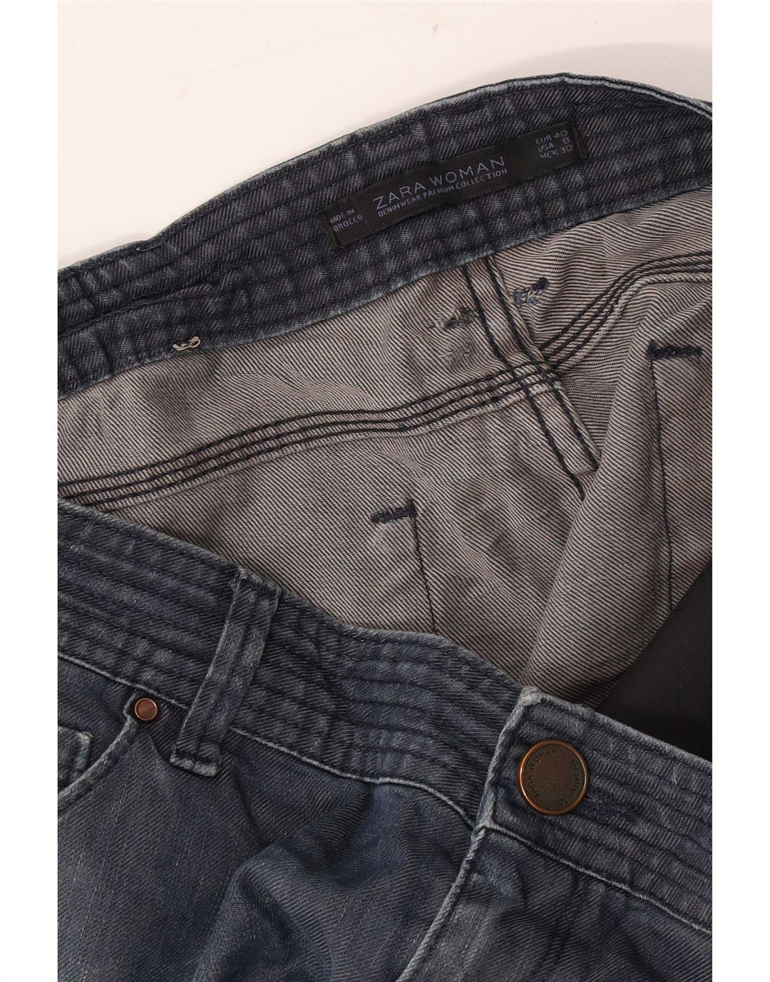 Zara Mujer Vaqueros Slim EU 40 Medium W30 L30 Azul Marino