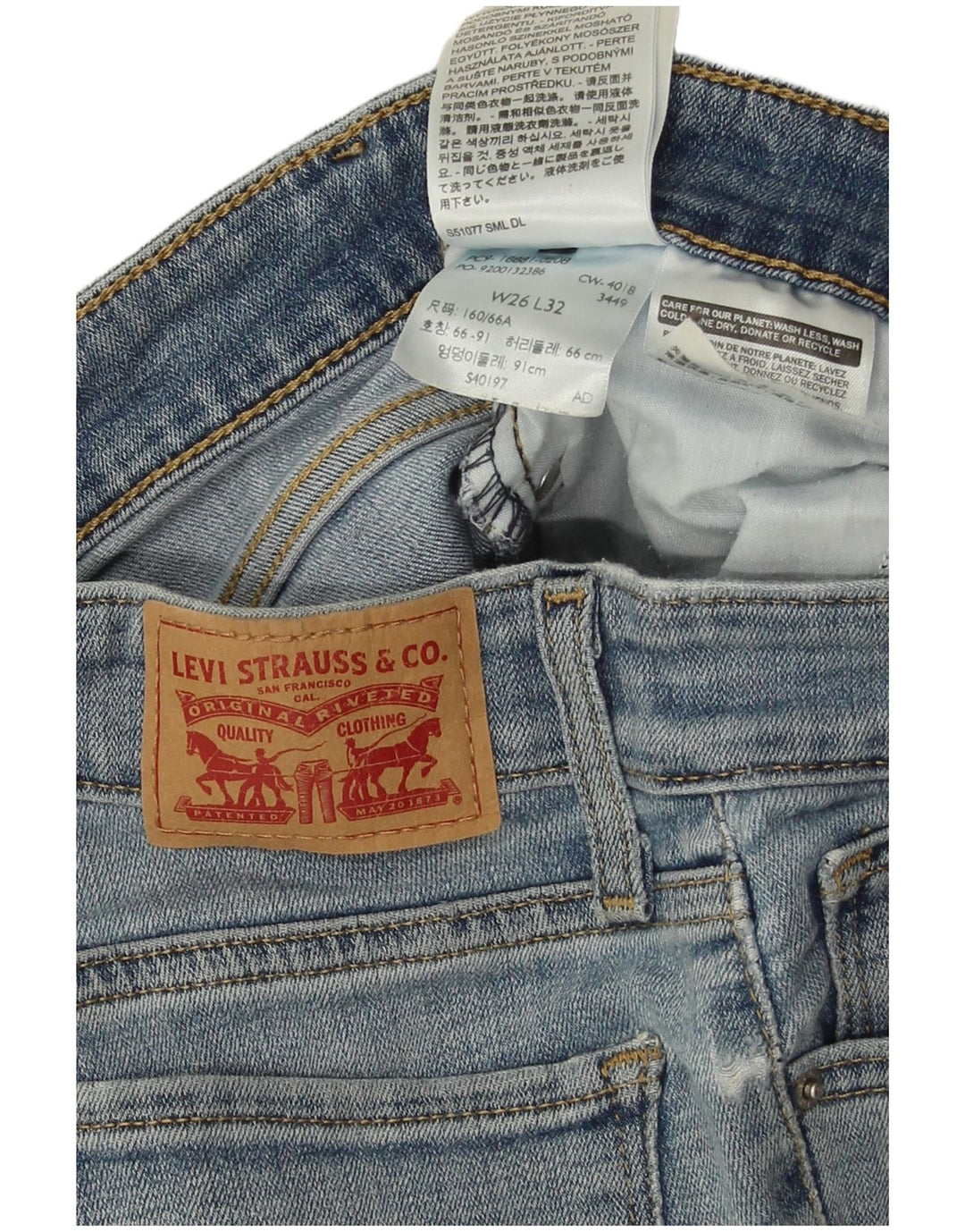 Levi's Mujer 711 Skinny Jeans W26 L32 Algodón Azul