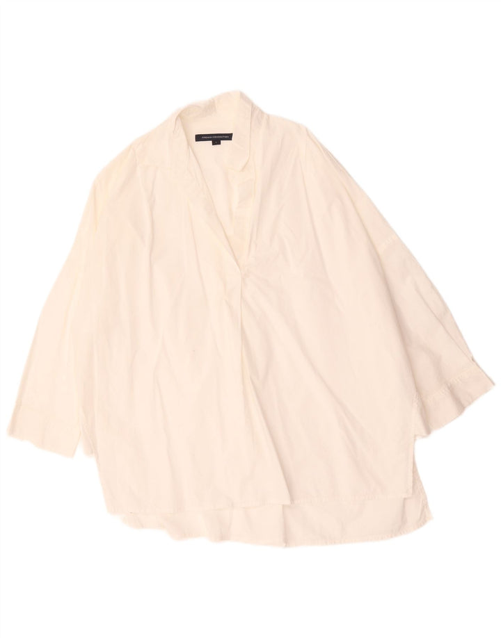 French Connection Camisa tipo jersey de manga 3/4 para mujer UK 46 Grande Blanco