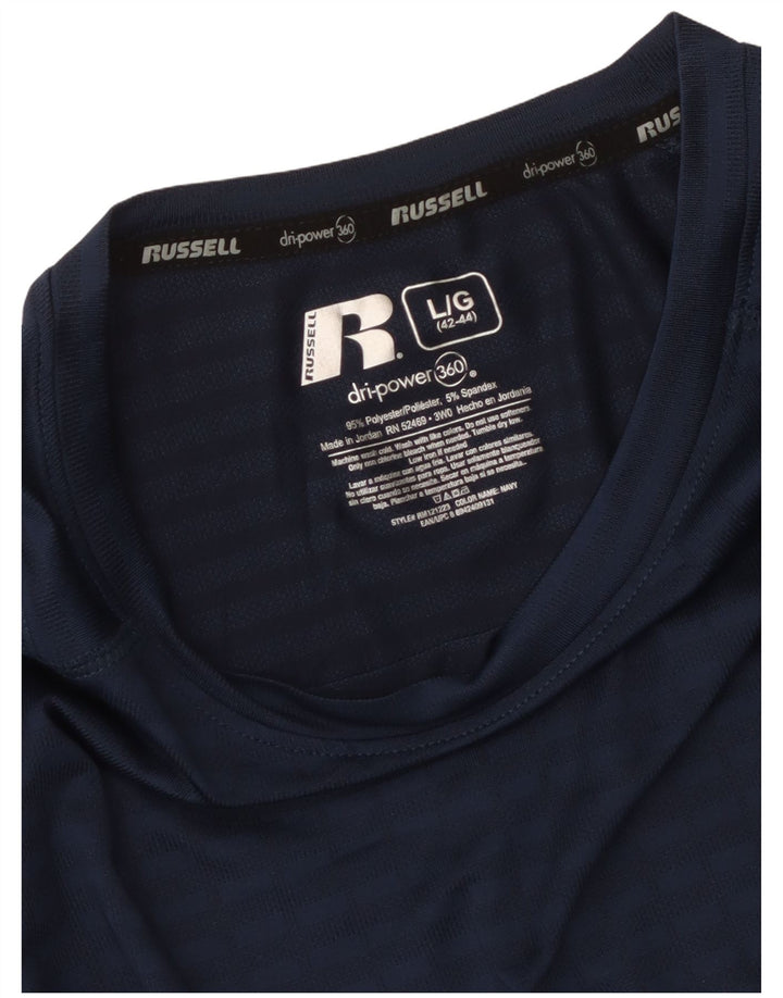 Russell Athletic - Camiseta para hombre, talla grande, poliéster a rayas, color azul marino