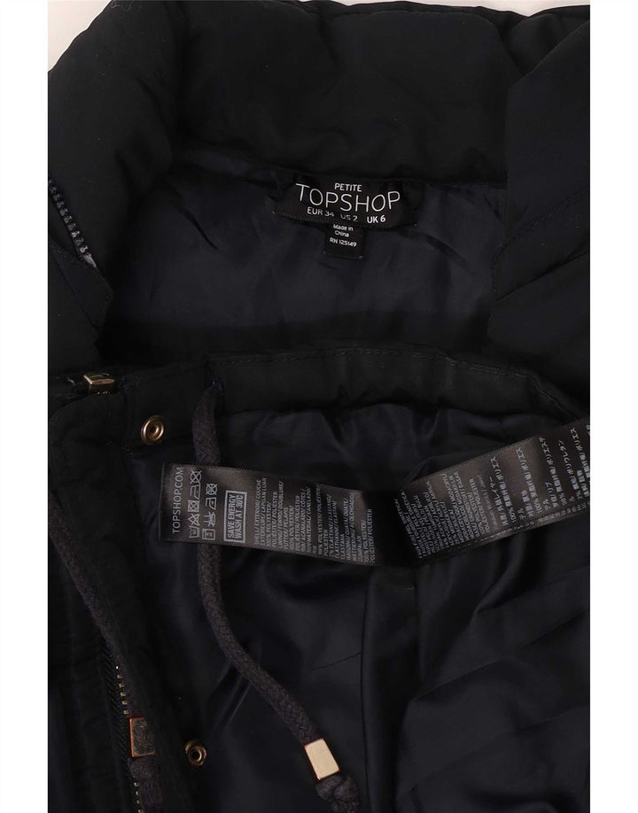 Topshop Chaqueta acolchada para mujer UK 6 XS Poliéster azul marino