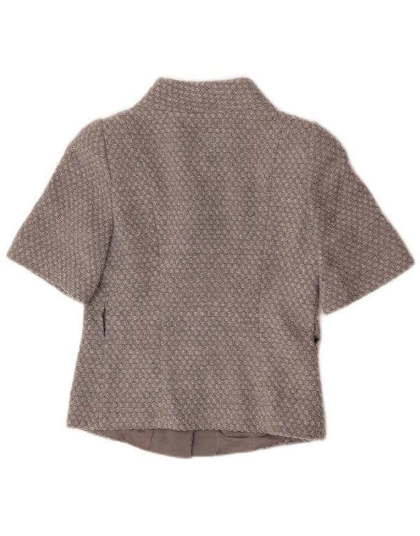 Chaqueta Bolero De Manga Corta Mujer Benetton IT 38 XS Acrílico Moteado Gris Gris