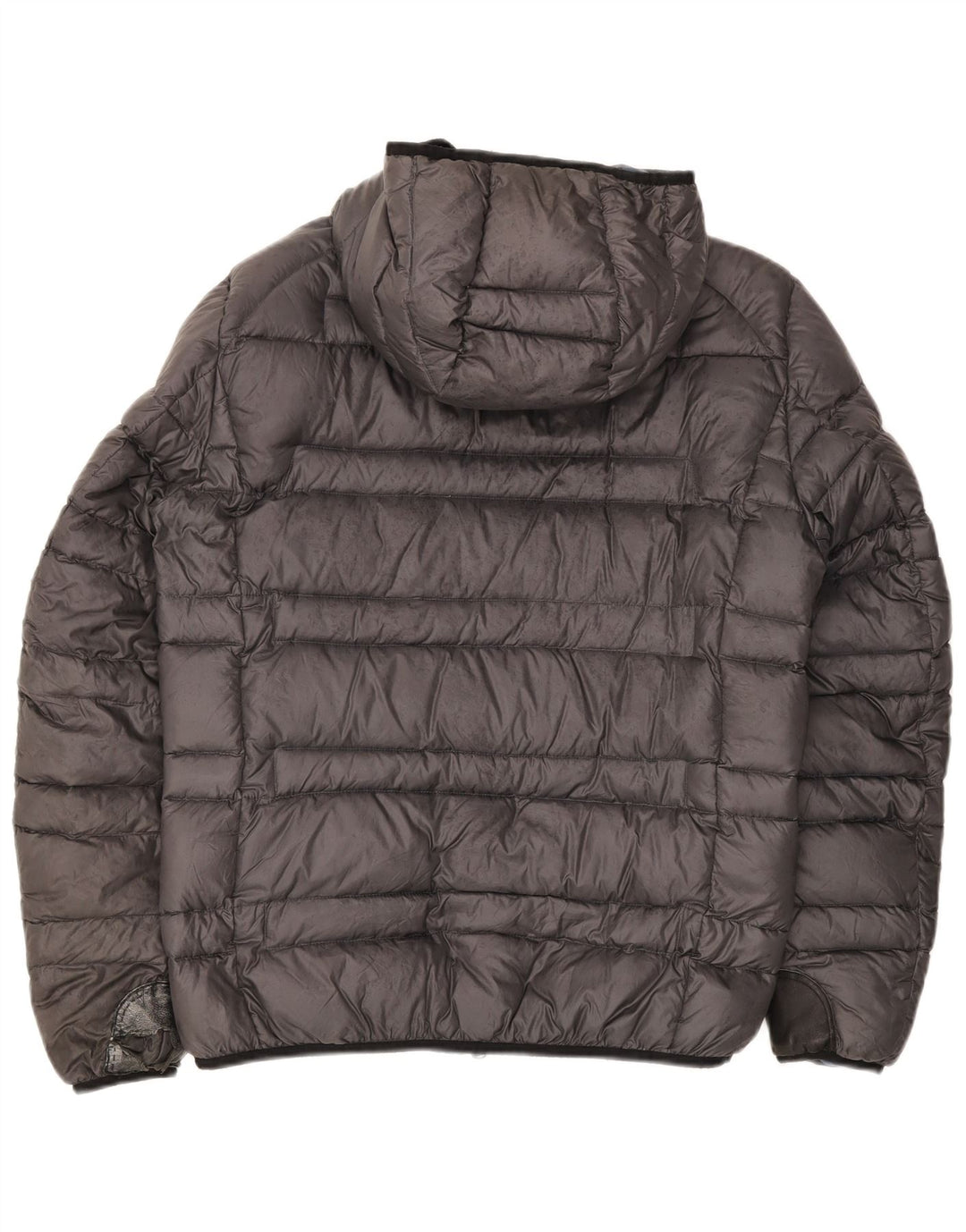 Blauer Chaqueta acolchada con capucha para hombre UK 40 Large Grey Polyamide