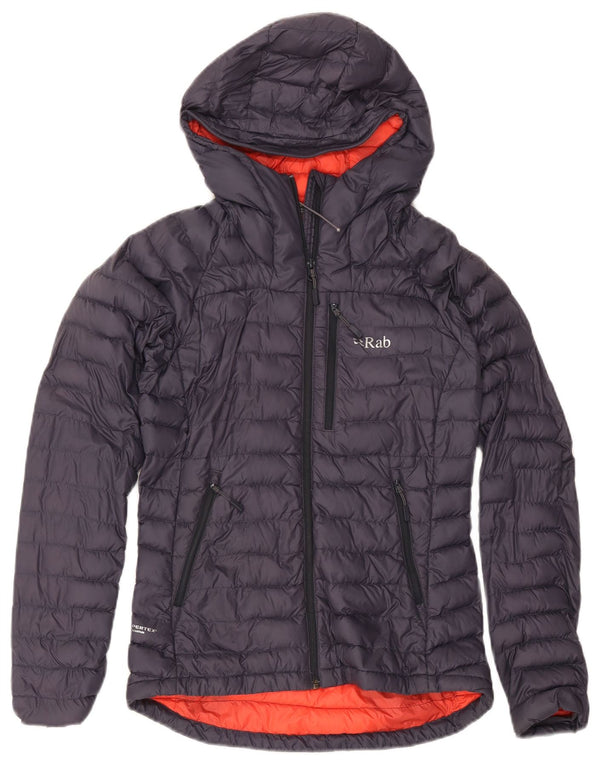 Chaqueta acolchada con capucha para mujer Rab UK 8 Small Poliamida azul marino
