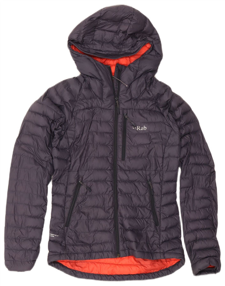 Chaqueta acolchada con capucha para mujer Rab UK 8 Small Poliamida azul marino