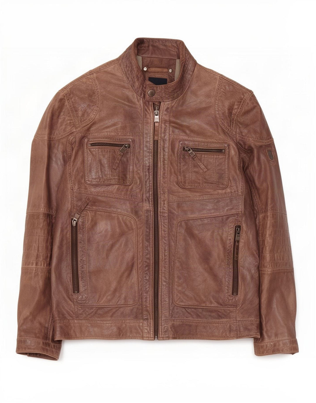 Engbers Chaqueta de cuero para hombre IT 48 Gris medio