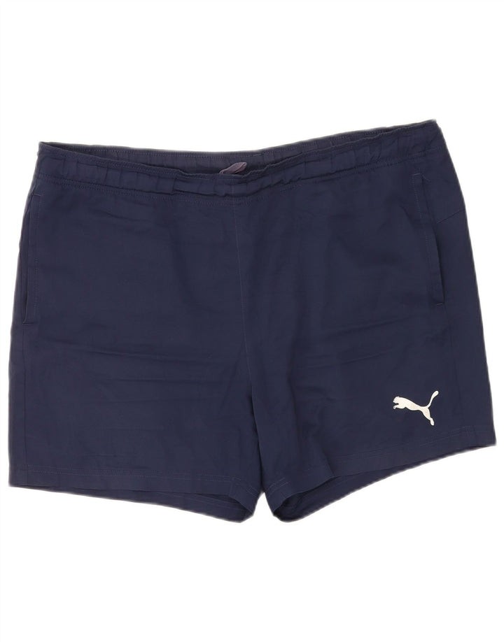 Puma - Pantalones cortos deportivos para hombre, talla grande, azul marino