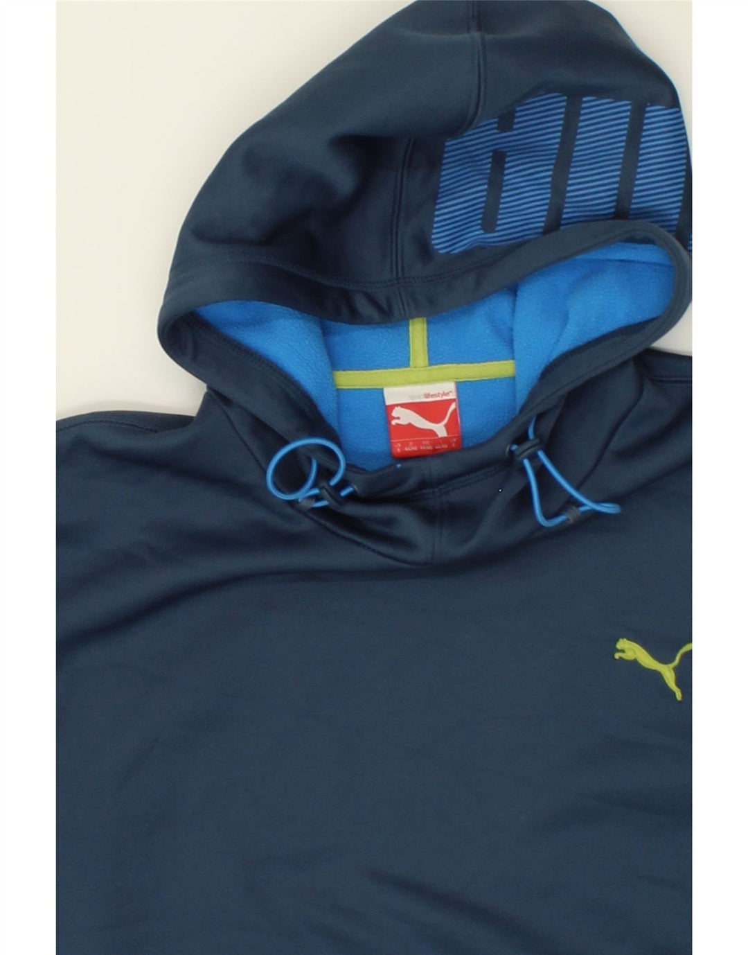 PUMA Mens Hoodie Jumper Small Blue Polyester Vintage Puma and Second-Hand Puma from Messina Hembry 