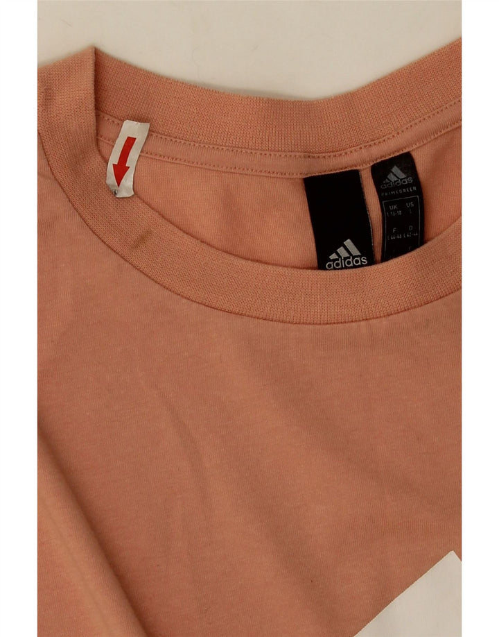 Adidas - Camiseta gráfica extragrande para mujer, talla 40/40, poliéster naranja grande