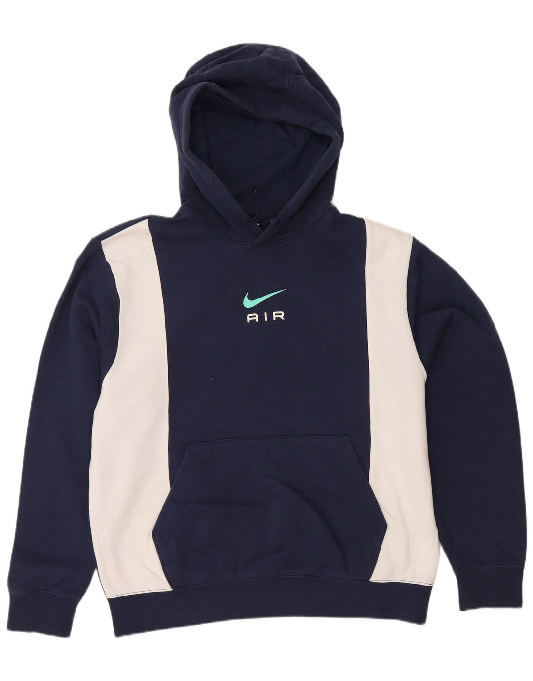 NIKE Hombre Sudadera con capucha gráfica Jersey de algodón color block en azul marino mediano